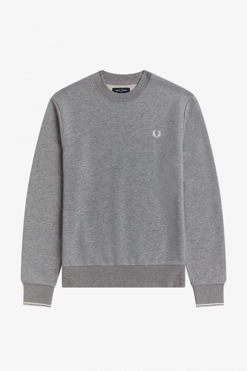 Grey Fred Perry Crew Neck Men's Sweatshirts | PH 1576MQZA